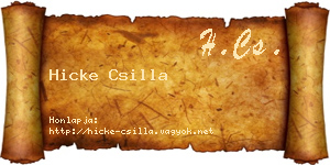 Hicke Csilla névjegykártya